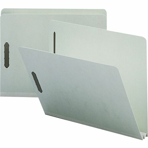 Nature Saver  Pressboard Fastener Folders,2 Exp,Letter,25/BX,Gray Green