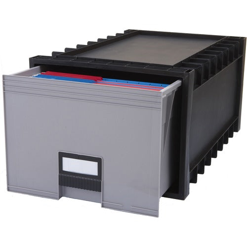 Storex Industries Corporation  Archive Storage Box, LTR, 24"D, Black/Gray