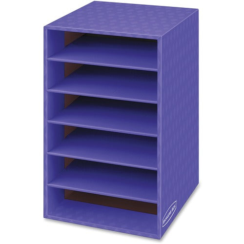 Fellowes  Shelf Organizer, 6 Compartment, 18"x12"x13-1/4", Purple-FEL3381201