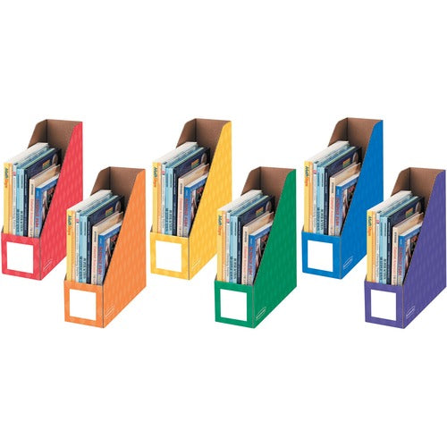 Fellowes  Magazine File Folders, Ltr, 4"x11"x12-1/4", 6/PK, Ast-FEL3381901