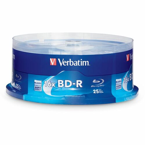 Verbatim  BD-R Write Once, 16X, 25GB, 25/PK, Branded Spindle