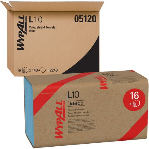 Kimberly-Clark Professional  Wipers, L10, Auto, 2-Ply, 140/PK, 16PK/CT, BE