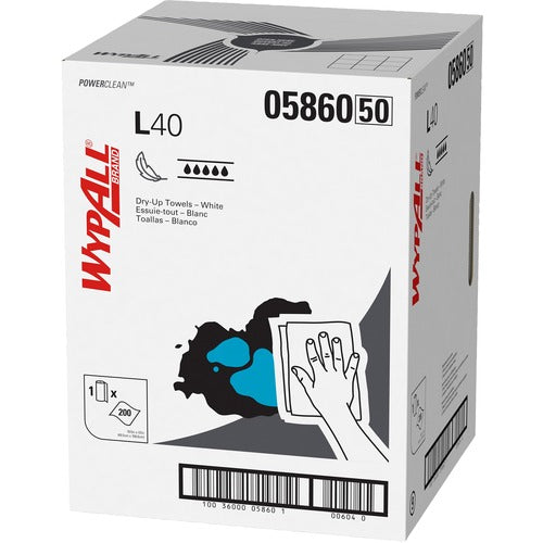 Kimberly-Clark Professional  Wipers, All-Purpose, 19-1/2"x42", 200/Rl, 1RL/CT, White
