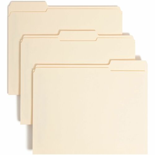 Smead  Fastener Folder, 1/3 Assorted, Letter, 50/BX, Manila