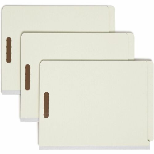 Smead  Classification Folders,Ltr, Recycled,2 Div,10/BX,GY Green