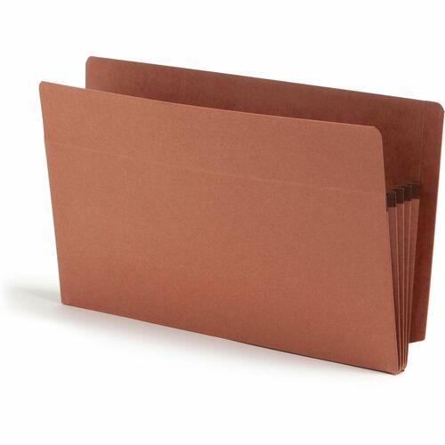 Smead  Pocket End Tab, Recycled, 3-1/2" Exp, Lgl, 25/BX, Redrope