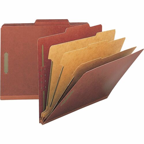Nature Saver  Classification Folders, 3" Exp., Legal, 3 Div, 10/BX, Red