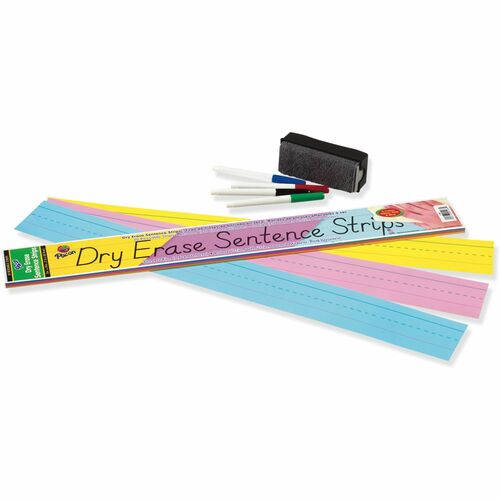 Pacon  Dry-Erase Sentence Strips, 3"x24", 30/PK, Assorted