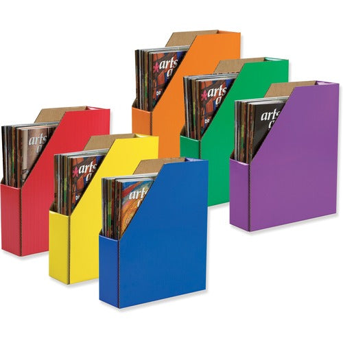 Pacon  Magazine Holder, 12-3/8"x3-1/8"x10-1/4", 6/PK, Assorted