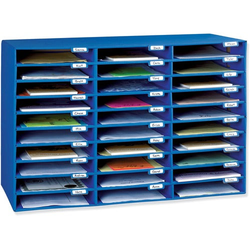 Pacon  Mail Box, 30 Slots, 12-1/2"x10"x1-3/4", Blue