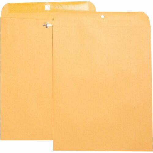 Business Source  Envelopes w/Clasp,Hvy-duty,11-1/2"x14-1/2",100/BX,BN Kraft