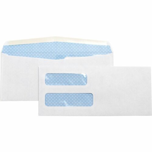 Business Source  Double Window Envelope,No. 10,9-1/2"x4-1/8",500/BX,White