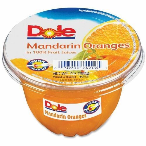Dole  Fruit Cups, 7 oz., 12/CT, Mandarin Oranges