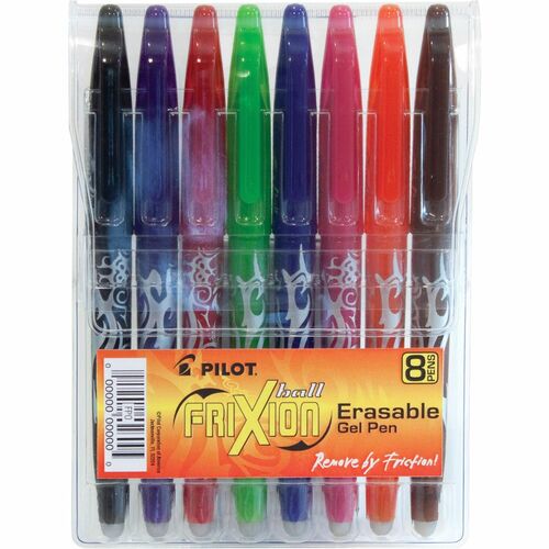 Pilot  Rollerball Gel Pen, Erasable, 0.7mm, 8 Color/PK, AST
