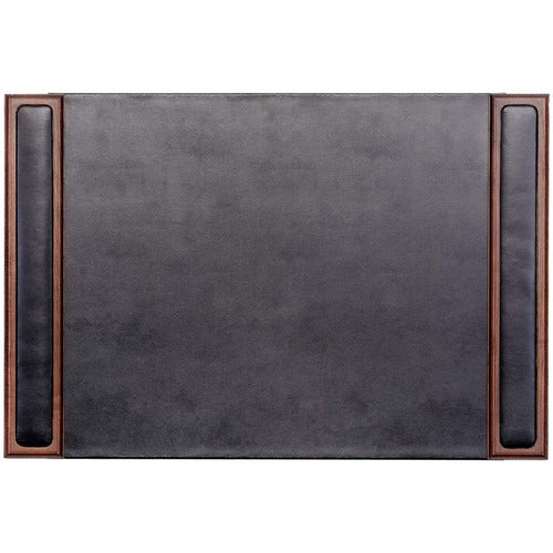 Dacasso  Desk Pad, w/ Side-Rail, 17-1/4"Wx25-1/2"Lx3/5"H,Walnut/Black