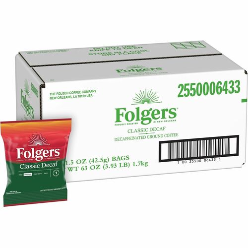 Folgers  Folgers Classic Roast, Decaffeinated, 1.5 oz., 42BG/CT-FOL06433