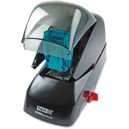 Rapid  Electric Stapler,Flat Clinch,5000 Staple Capacity,Black