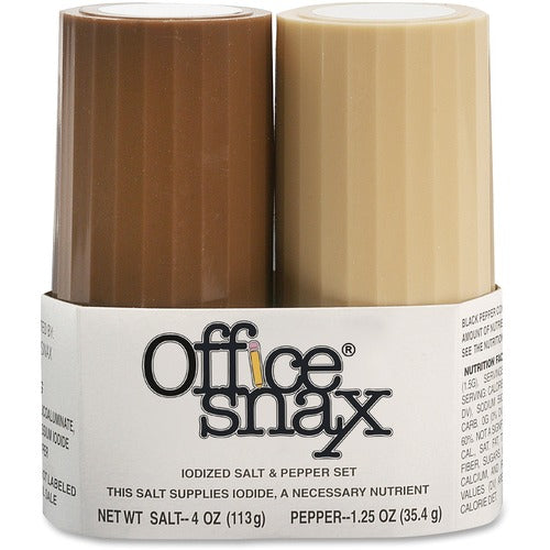 Office Snax  Salt and Pepper Set,Shakers,Salt 4.0 oz.,Pepper 1.5 oz.