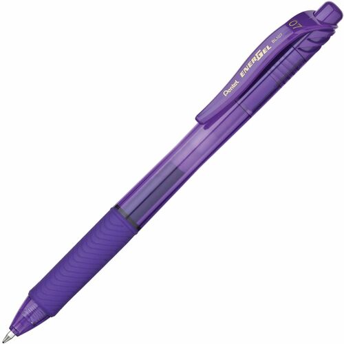 Pentel  Gel Pen, Retractable, .7mm, Med Metal Tip, Violet