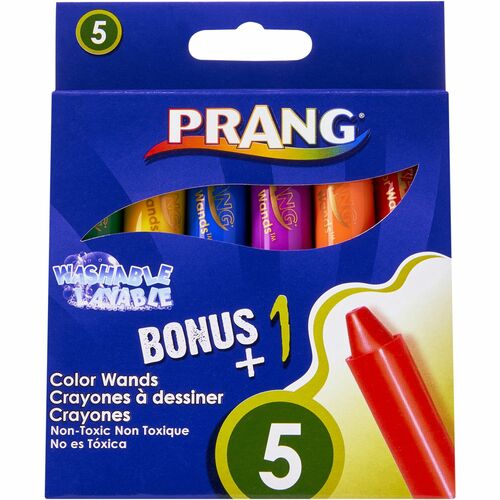 Dixon Ticonderoga Company  Color Wands Crayons, Washable/Lavable, 6/ST, Ast