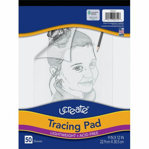 Pacon  Tracing Art Pad, 50 Sheets, 9"x12", White
