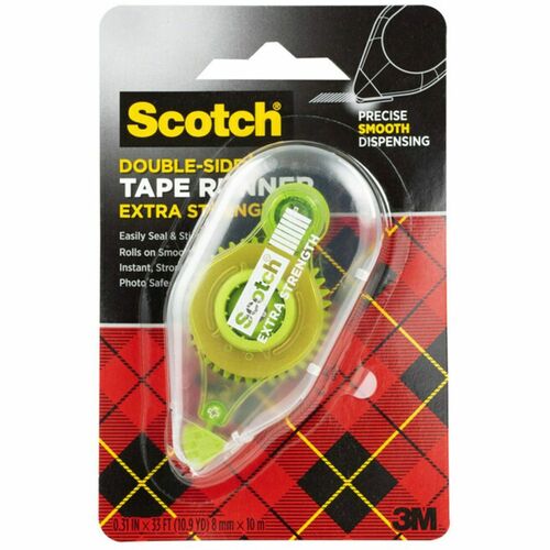 3M  Tape Runner,w/Double-sided Tape,Refillable,31"x49',Clear