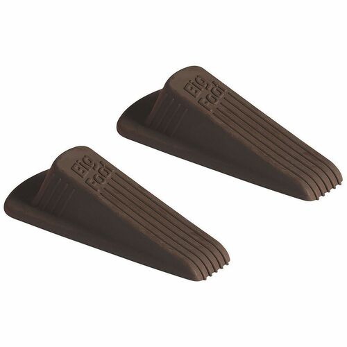 Master Caster  No-Slip Doorstop, Rubber, 4-3/4"x2"x1-1/4", 2/PK, Brown