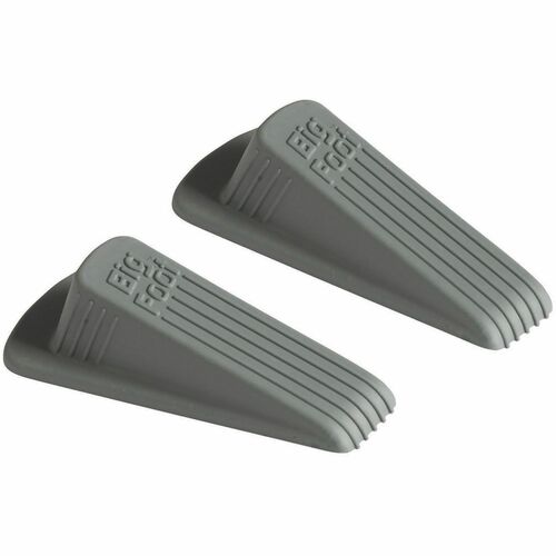 Master Caster  Doorstop, Rubber, 2-1/4"x4-3/4"x1-1/4", 2/PK, Gray