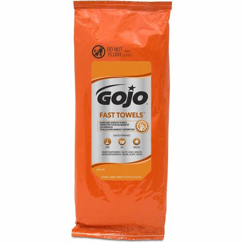 Gojo  Wet Towels, Citrus, Toolbox Pack, 60/PK, Blue-GOJ628506