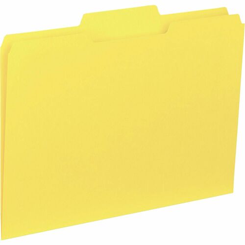 Business Source  File Folder, Interior, Ltr, 1/3" Cut, 100/BX, Yellow