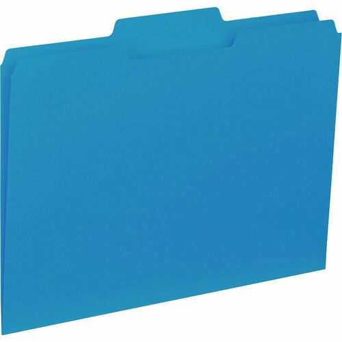 Business Source  File Folder, Interior, Ltr, 1/3" Cut, 100/BX, Blue