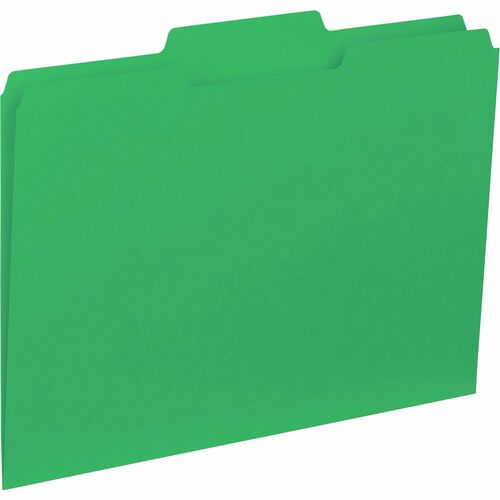 Business Source  File Folder, Interior, Ltr, 1/3" Cut, 100/BX, Green