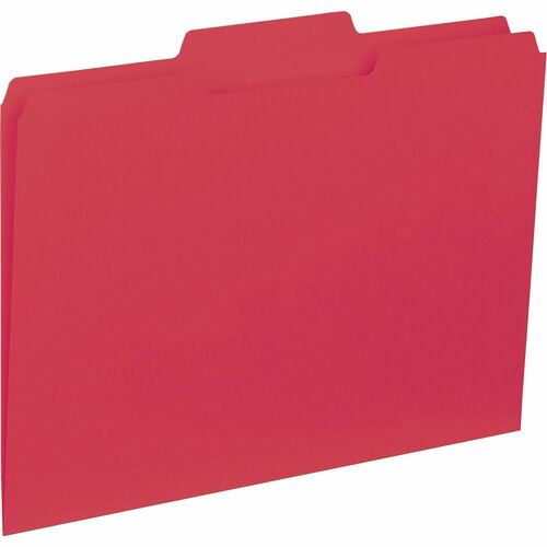 Business Source  File Folder, Interior, Ltr, 1/3" Cut, 100/BX, Red