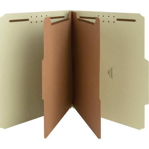 Nature Saver  Classification Folder, 2" Exp., Letter, 2-Div, 10/BX, GYGN