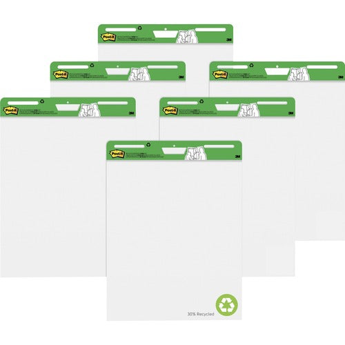 3M  Easel Pad, Recycled, 30 Shts, 6PD/PK, White