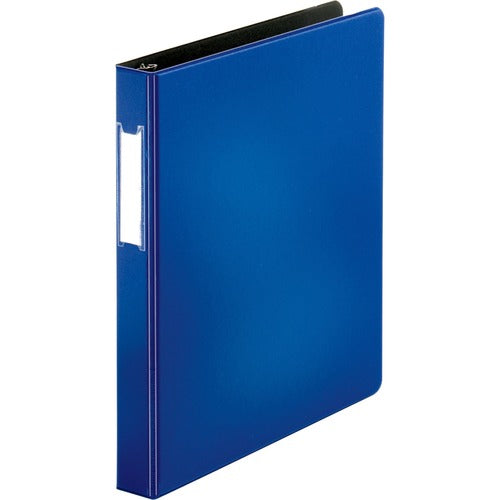 Business Source  D-Ring Binder, w/Label Holder, Hvy-Dty, 1", Blue