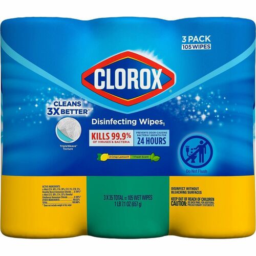 Clorox Company  Disinfecting Wipes, 35 Wipes/Canister, 3/PK, AST Scents