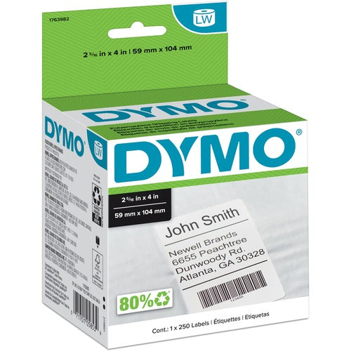 Dymo  Shipping Labels, Permanent Poly, 2-5/16"x4", 250/RL, WE-DYM1763982