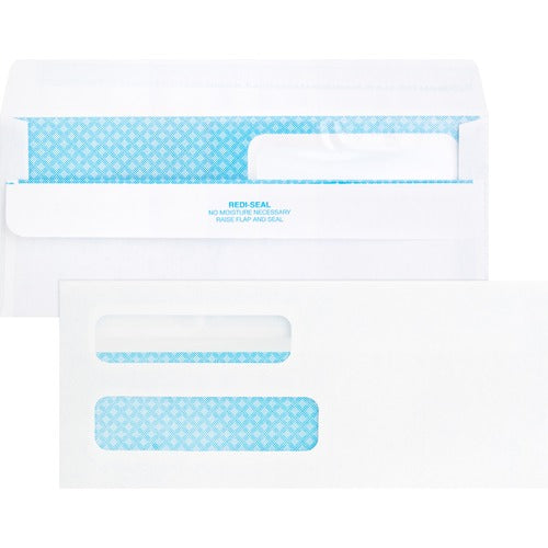 Business Source  Check Envelopes, No. 8-5/8, Double Window, 500/BX, WE