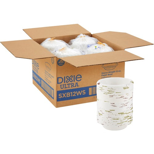 Dixie Foods  Bowls,Heavy Weight,12oz,125/PK,4PK/CT,Pathways/White-DXESXB12WSCT