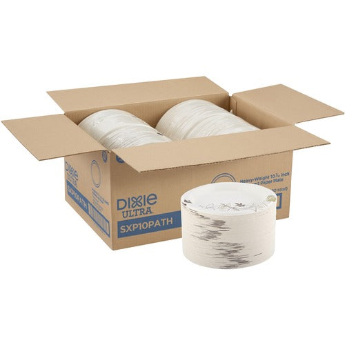 Dixie Foods  Plates,Extra Heavy Weight,10",125/PK,4PK/CT,Pathways/White-DXESXP10PATHCT