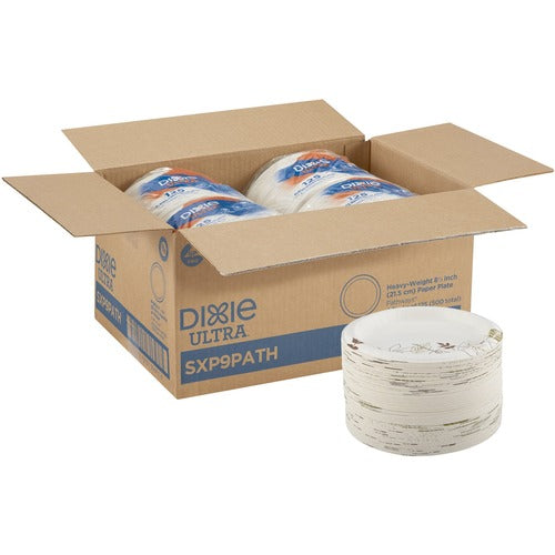 Dixie Foods  Plates,Extra Heavy Weight,8-1/2",125/PK,4PK/CT,Pathways/WE-DXESXP9PATHCT