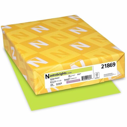 Wausau Papers  Cardstock, 65 lb, 8-1/2"x11", 250/PK, Vulcan Green