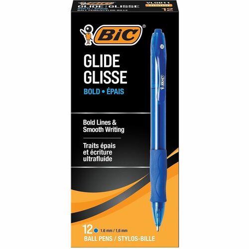Bic  Ballpoint Pens, Retractable, 1.6mm, Blue ink/barrel