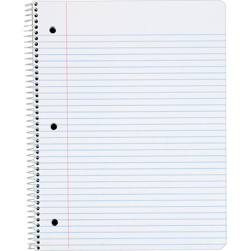 Tops  1-Subject Notebook, Collg Ruled, 11"x8-1/2", 100 Shts, Ast