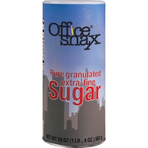 Office Snax  Sugar Canister, 20 oz., 24/CT, WE