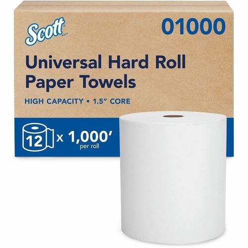 Kimberly-Clark Professional  Paper Towels, High Capacity Rolls, 8"x1000', 12/CT, White