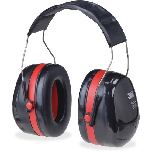 3M  Earmuff, Over-the-head, 105dBA, ABS/Stainless Steel, BK/RD