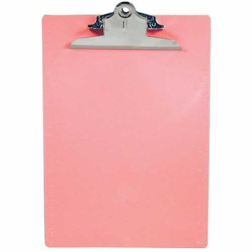 Saunders  Plastic Clipboard, 1" Capacity, Recycled, Letter, Pink