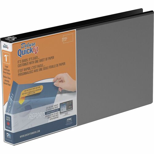 Stride, Inc.  Legal-Size Binders, Round Ring, 1" Cap, 8-1/2"x14", Black